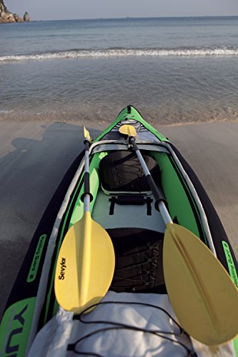 Sevylor Yukon Kajak, 2 Personen, aufblasbar, Faltkajak, Kanadier, Packsack, 382 x 98 cm, Grün/Schwarz