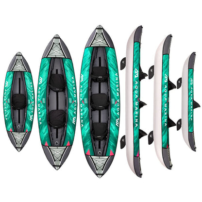 Aqua Marina Laxo-285 Kajak Set, aufblasbar, 1 Person, 285 x 90 cm, Paddel, Pumpe, Rucksack