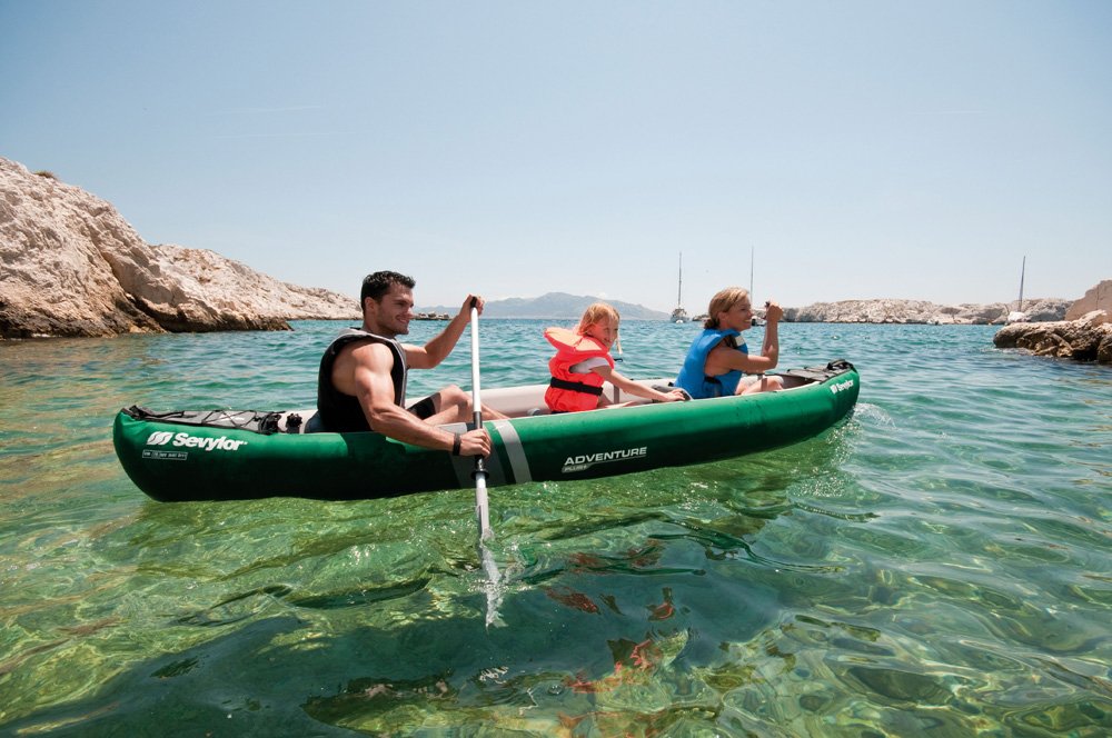 Sevylor Kanu aufblasbar Adventure Plus - 2+1 Personen Faltkajak, Kanadier, 368 x 86 cm