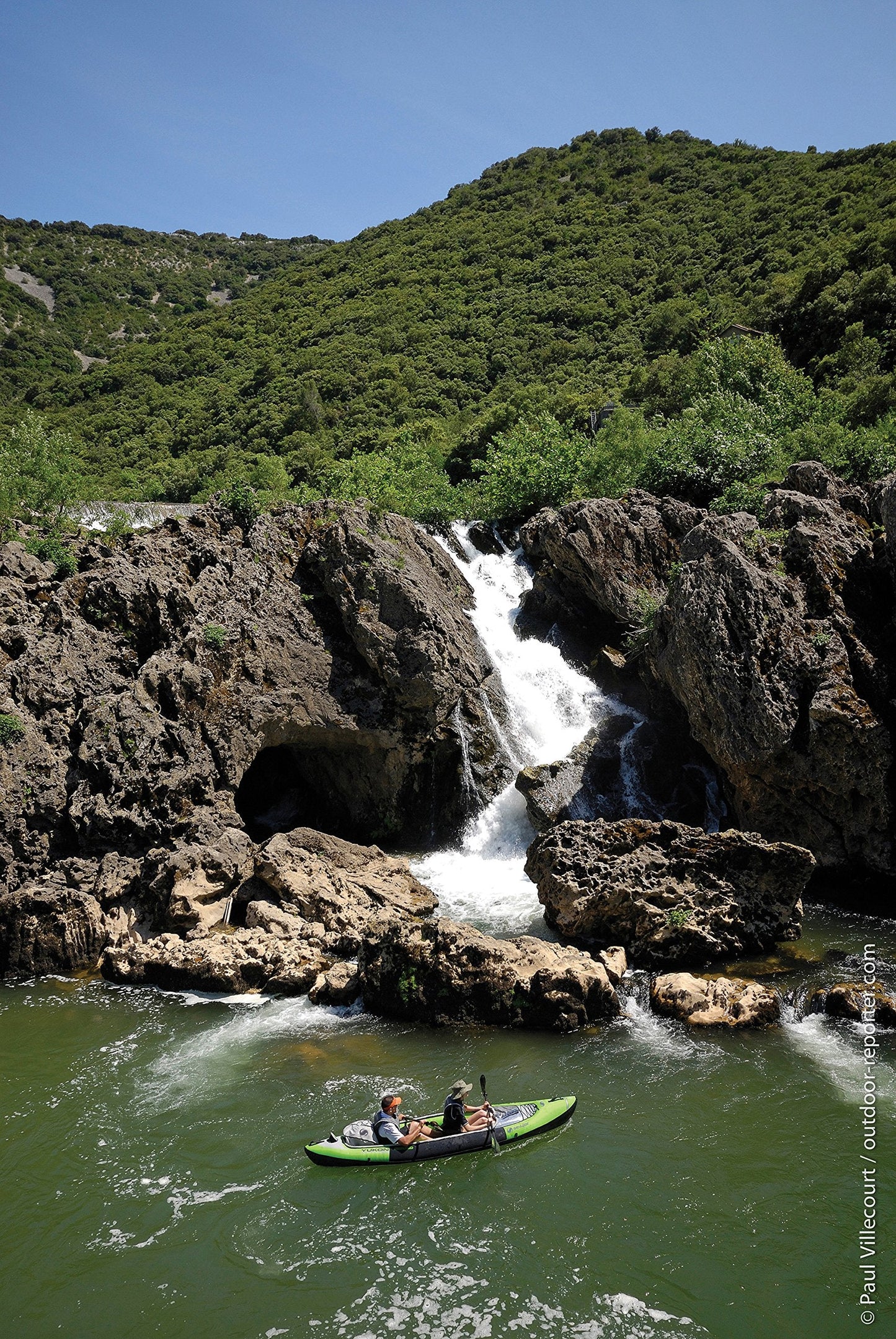 Sevylor Yukon Kajak, 2 Personen, aufblasbar, Faltkajak, Kanadier, Packsack, 382 x 98 cm, Grün/Schwarz
